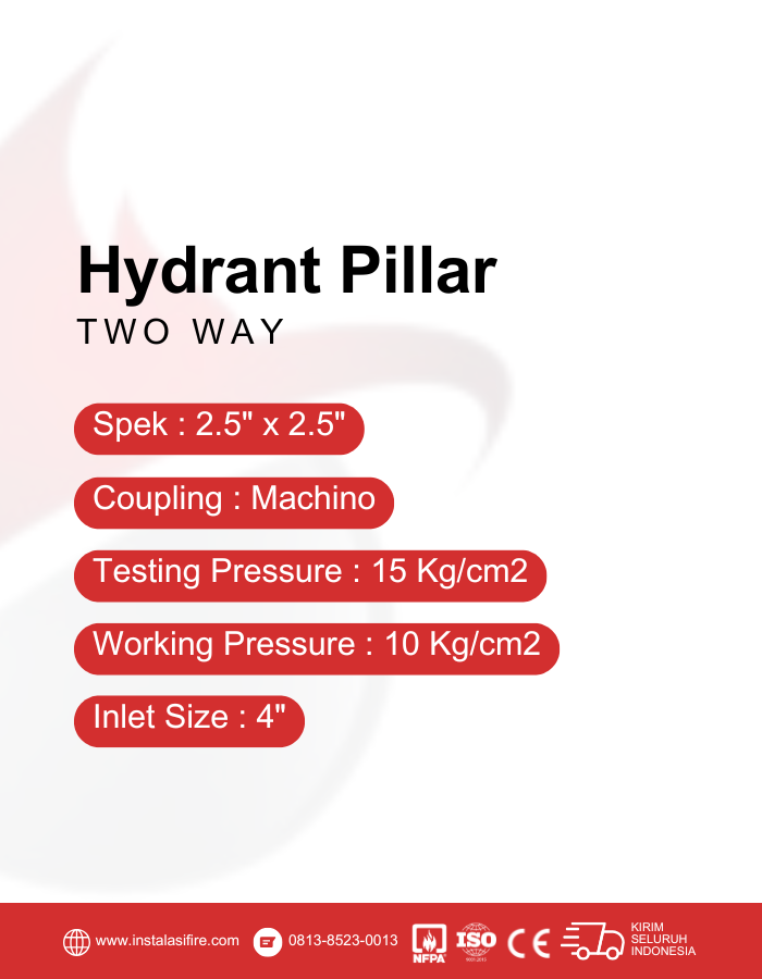 spesifikasi hydrant pillar two way machino