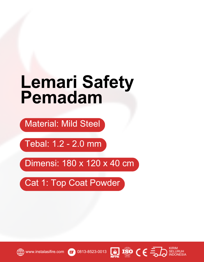 Lemari Perlengkapan Safety Pemadam Spesifikasi