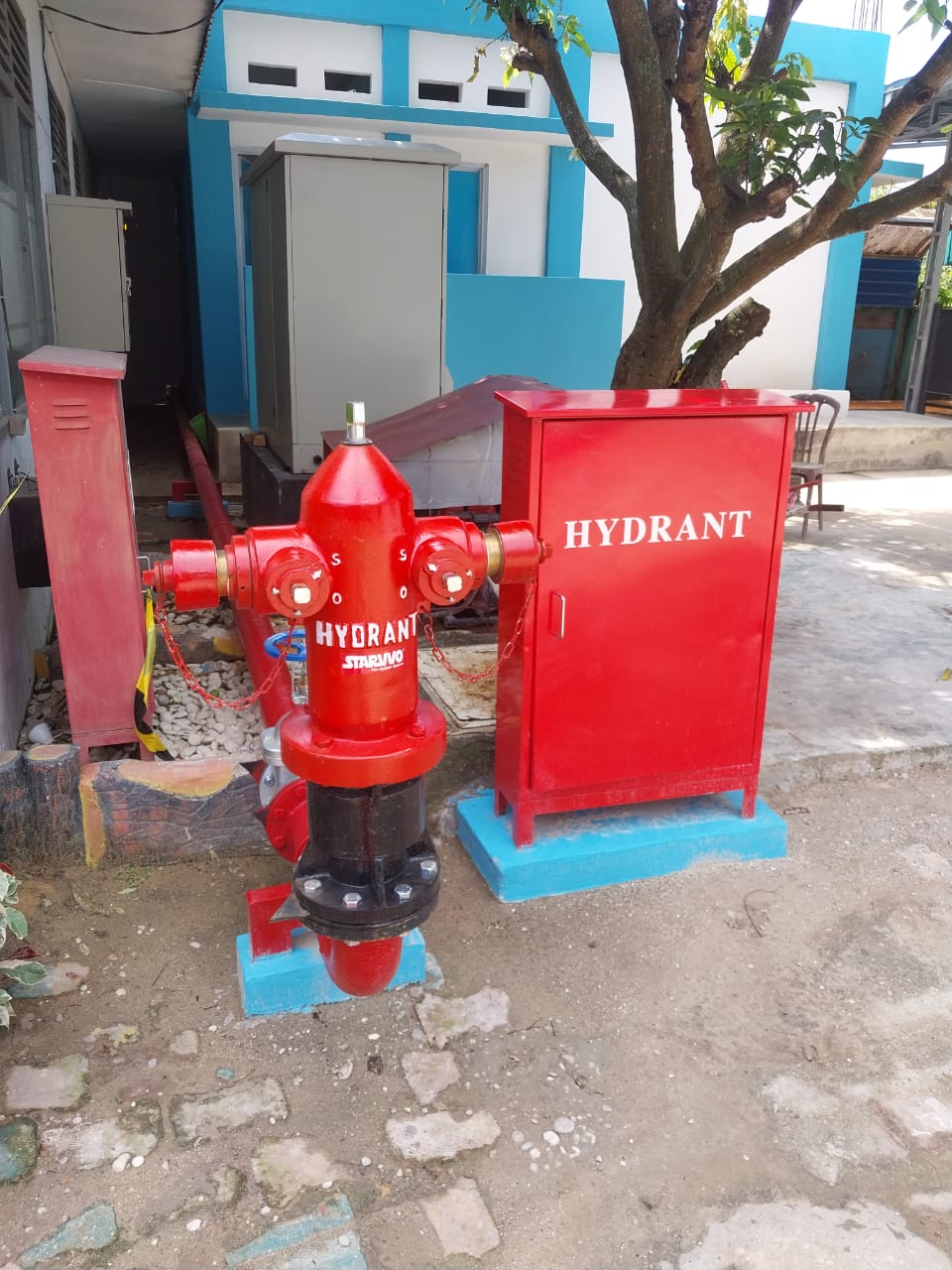 instalasi Pillar Hydrant 2 Way untuk fire hydrant system